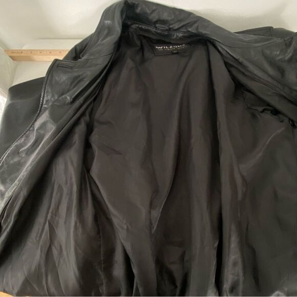 Wilsons 80s Women’s Black Mid-Length Leather Jacket Capsule Timeless Large - Picture 8 of 13